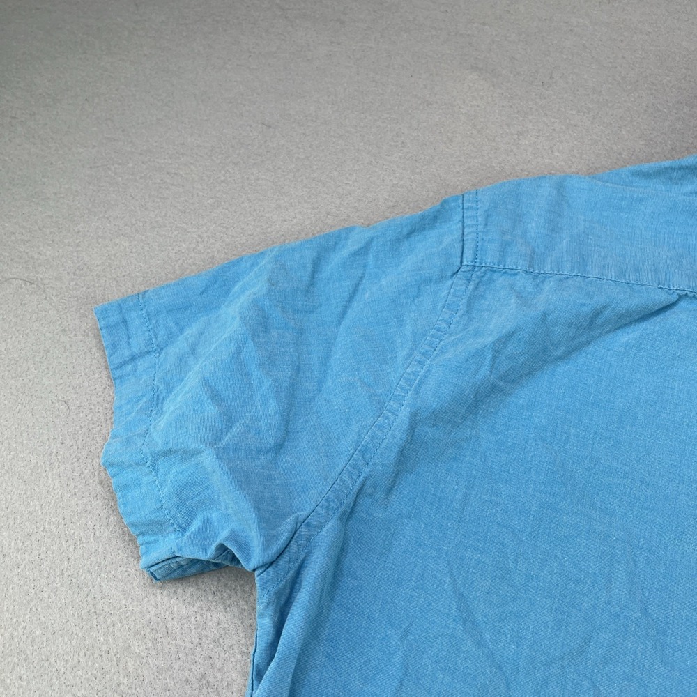 Denim & Flower Ricky Singh Blue Short Sleeve Button-Down Mens Medium Slim Fit - Picture 13 of 14